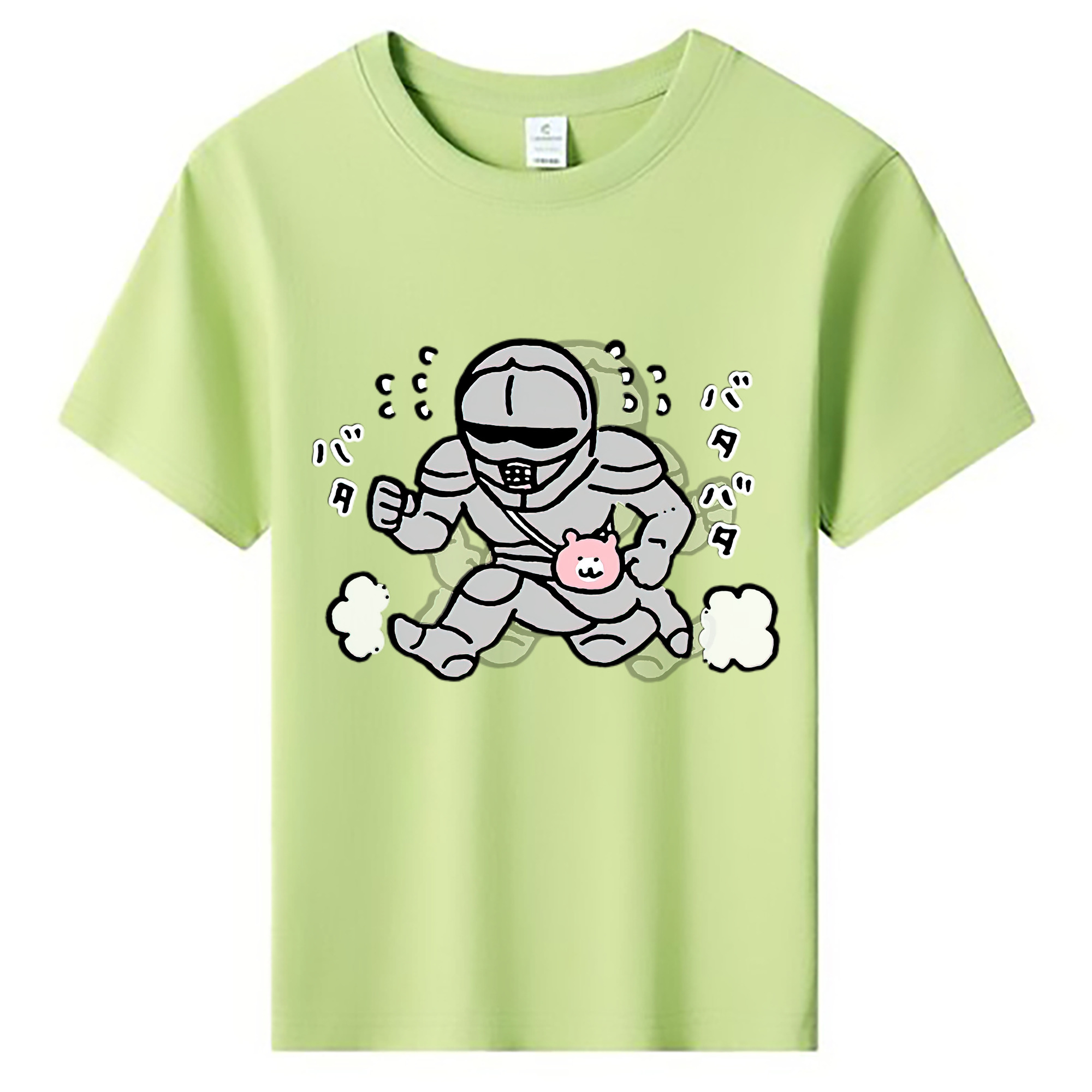 （画像用） ちいかわ 労働の鎧さん Chii-kawa Mr. Armor of Labor 綿100％キッズTシャツ（フロントプリント）